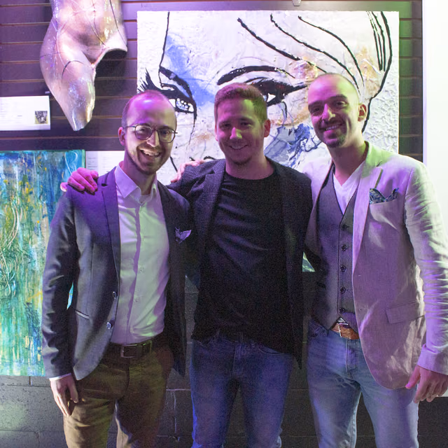 Olivier Dubois avec Lucien et Christopher